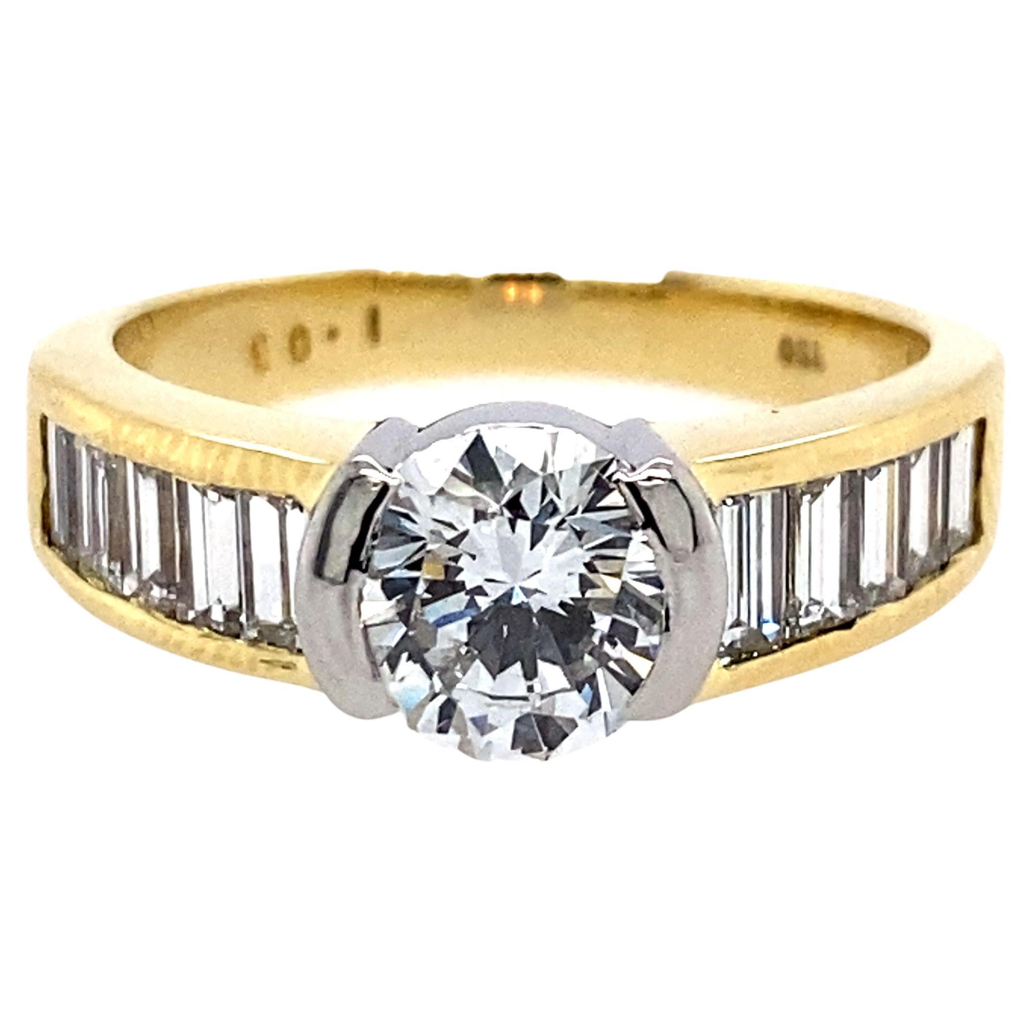 Bague Tiffany & Co. en or 18k, platine et diamants en vente