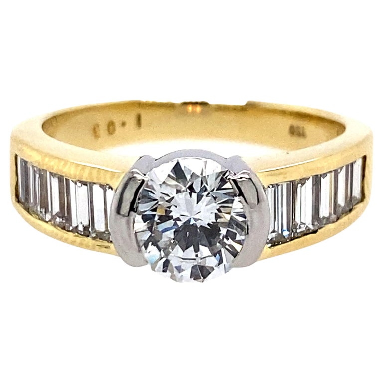 Tiffany and Co. 18k Gold, Platinum and Diamond Ring For Sale at 1stDibs