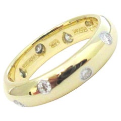 TIFFANY & Co. 18K Gold Platinum Diamond Etoile Band Ring 4.5