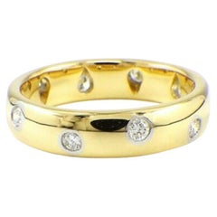 TIFFANY & Co. Etoile 18K Gold Diamond Band Ring 4.5