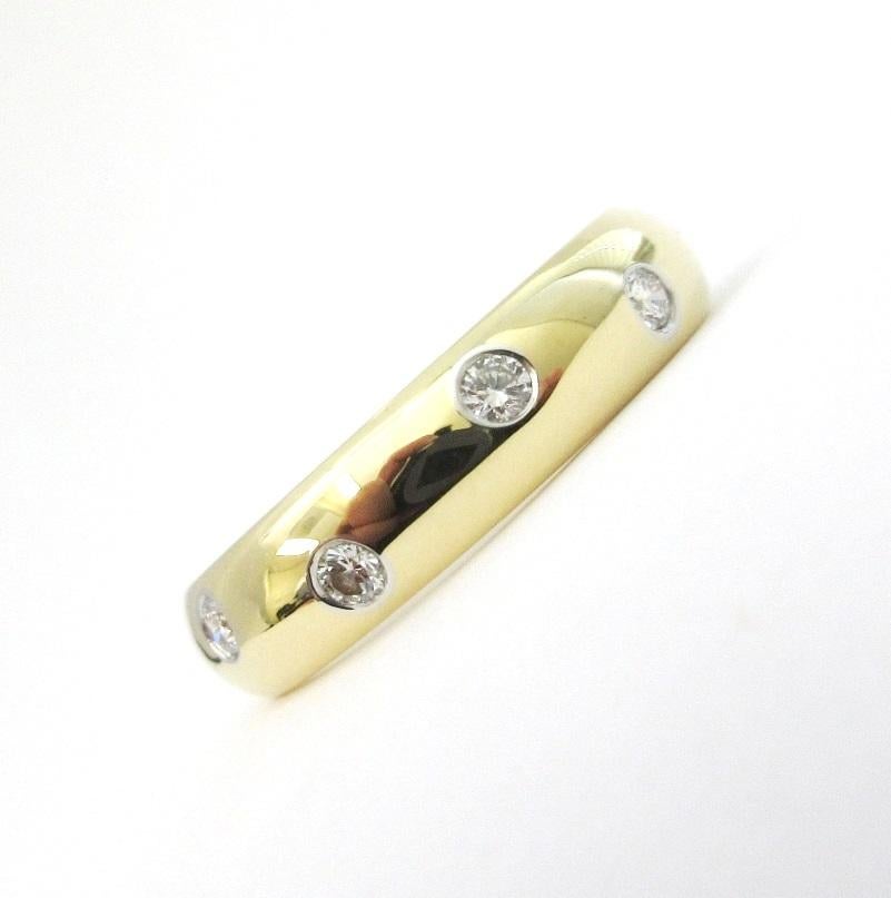 Taille ronde Tiffany & Co. Golding Co. 18K Platinum Diamond Etoile Band Ring 5 en vente