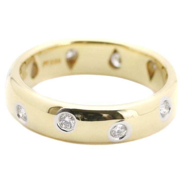 TIFFANY & Co. 18K Gold Platinum Diamond Etoile Band Ring 5.5
