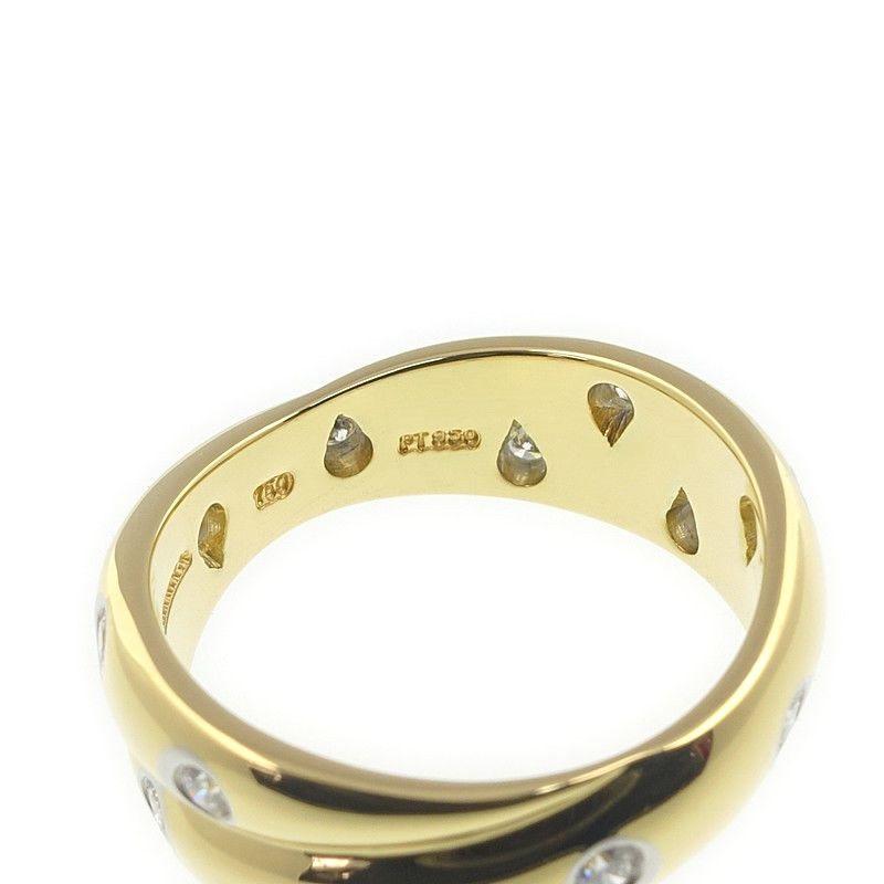 Women's Tiffany & Co. 18k Gold Platinum Diamond Etoile Twist Ring 7