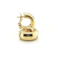 Tiffany & Co. 18k Gold Platinum Diamond Hoop Earrings, Etoile Design