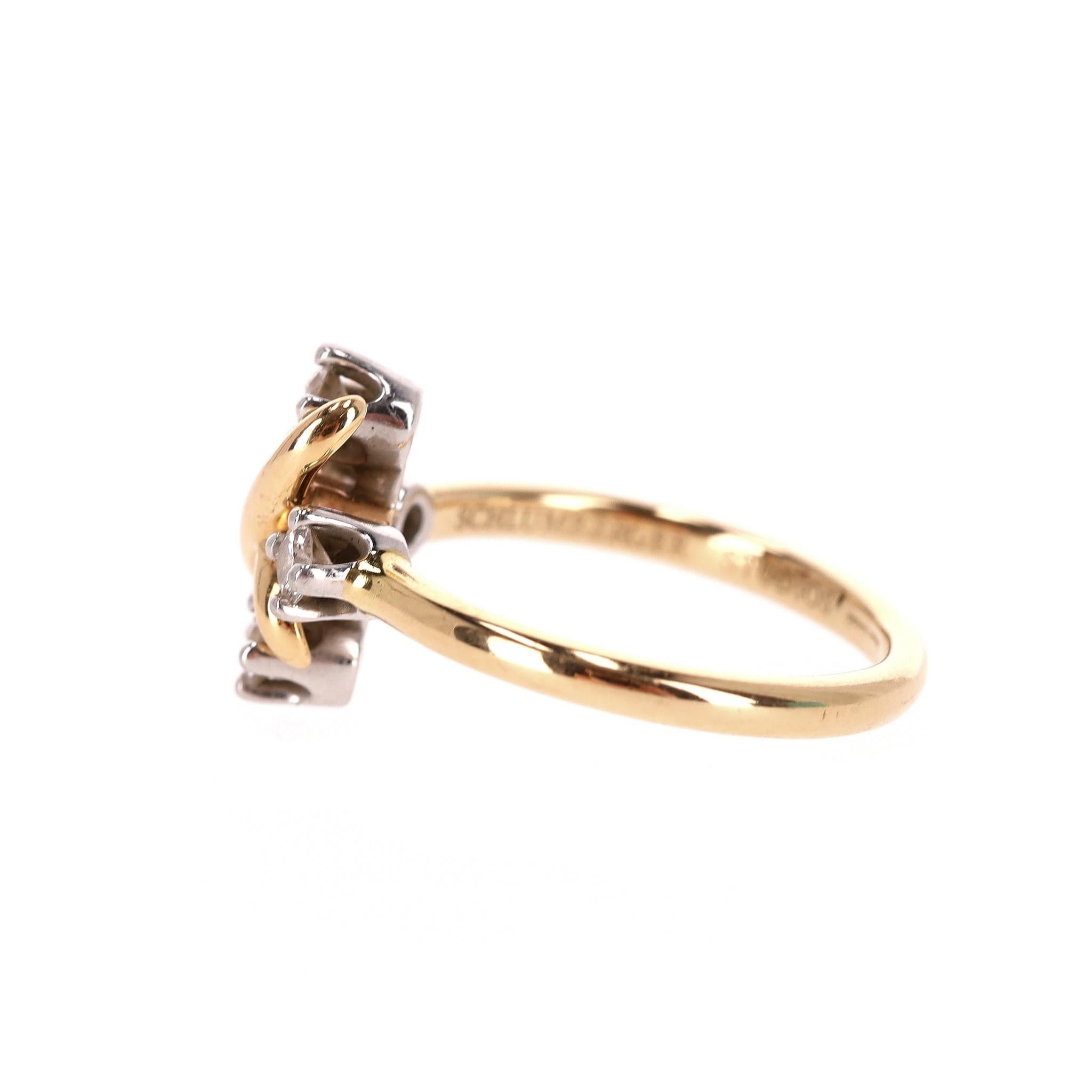Donna Anello Schlumberger Lynn in oro 18 carati, platino e diamanti di Tiffany & Co. in vendita