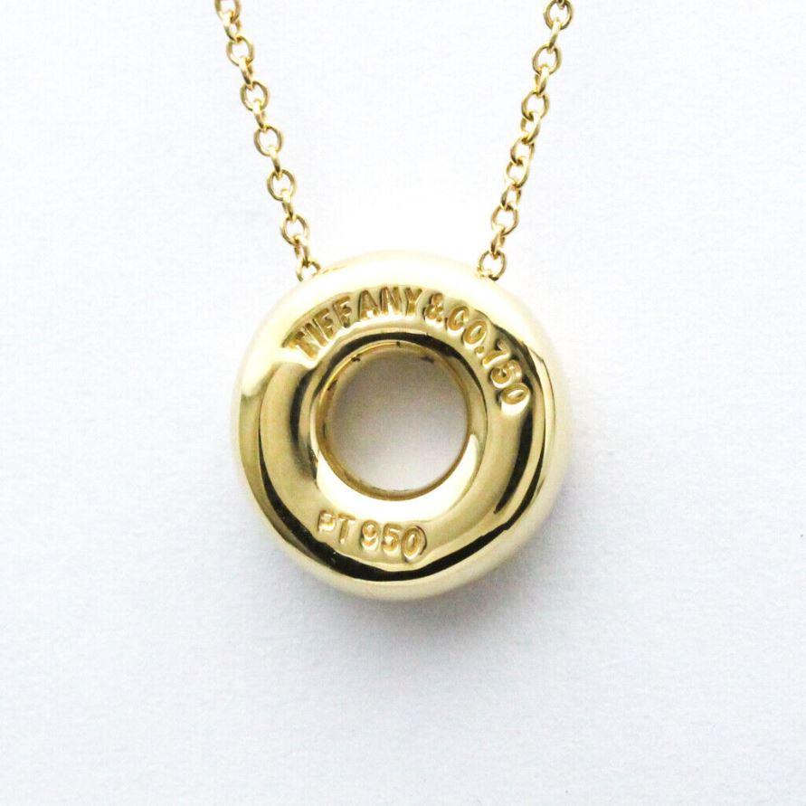 Round Cut TIFFANY & Co. 18K Gold Platinum Etoile Diamond Circle Pendant Necklace