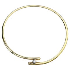 Tiffany & Co. 18k Gold Platinum Pave Diamond Ball Omega Necklace Collar 34.1g