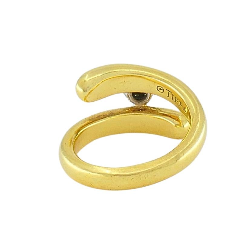 Tiffany & Co. 18k Gold & Platinum Pave Diamond Bypass Ring en venta 1