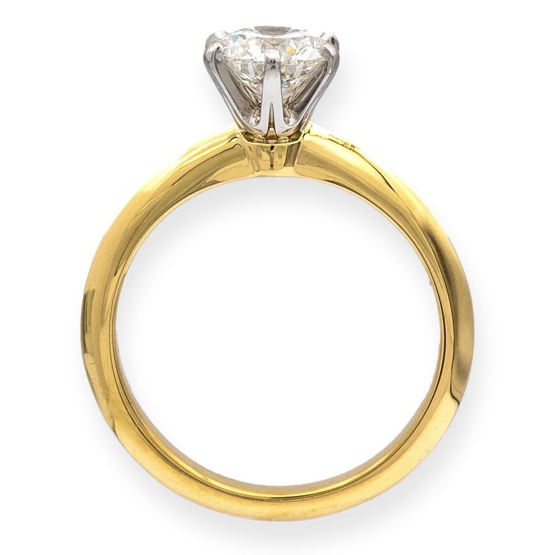 Women's Tiffany & Co. 18k Gold Platinum Round Diamond Engagement Ring .91Ct IVS1