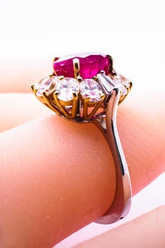 Tiffany & Co. 18 Karat Gold, Platinum, Ruby and Diamond Ring