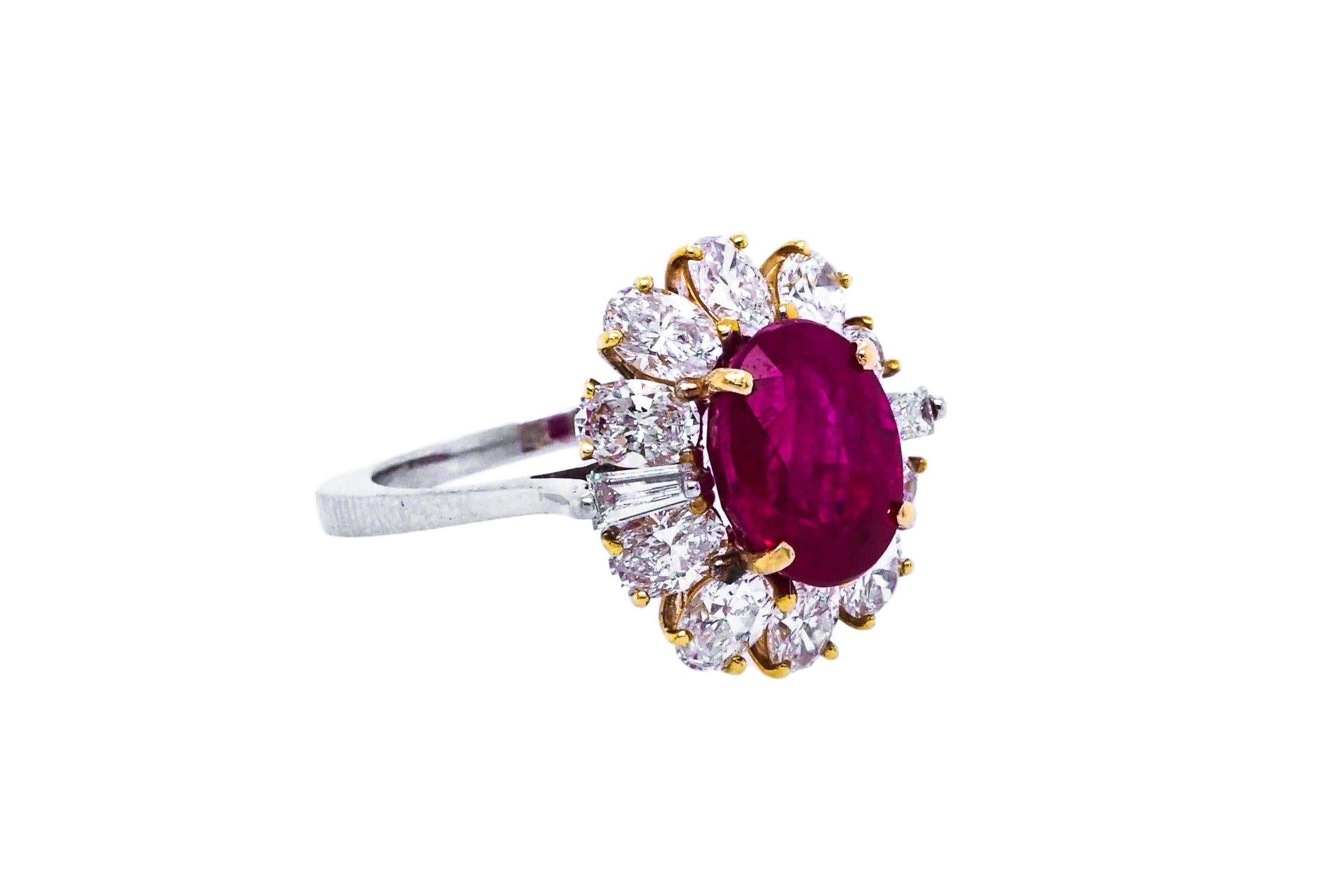 Art Deco Tiffany & Co. 18 Karat Gold, Platinum, Ruby and Diamond Ring