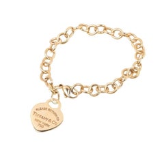 TIFFANY & Co. 18K Gold Return to Tiffany Heart Tag Charm Armband 7.25"