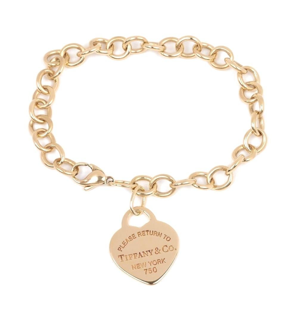 TIFFANY & Co. Bracelet à breloques en or 18K Return to Tiffany Heart Tag 7.25
