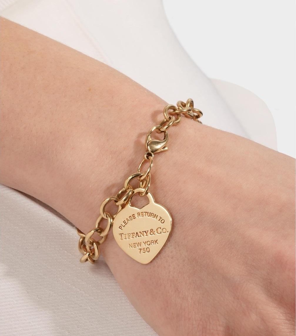 TIFFANY & Co. Bracelet à breloques en or 18K Return to Tiffany Heart Tag 7.25