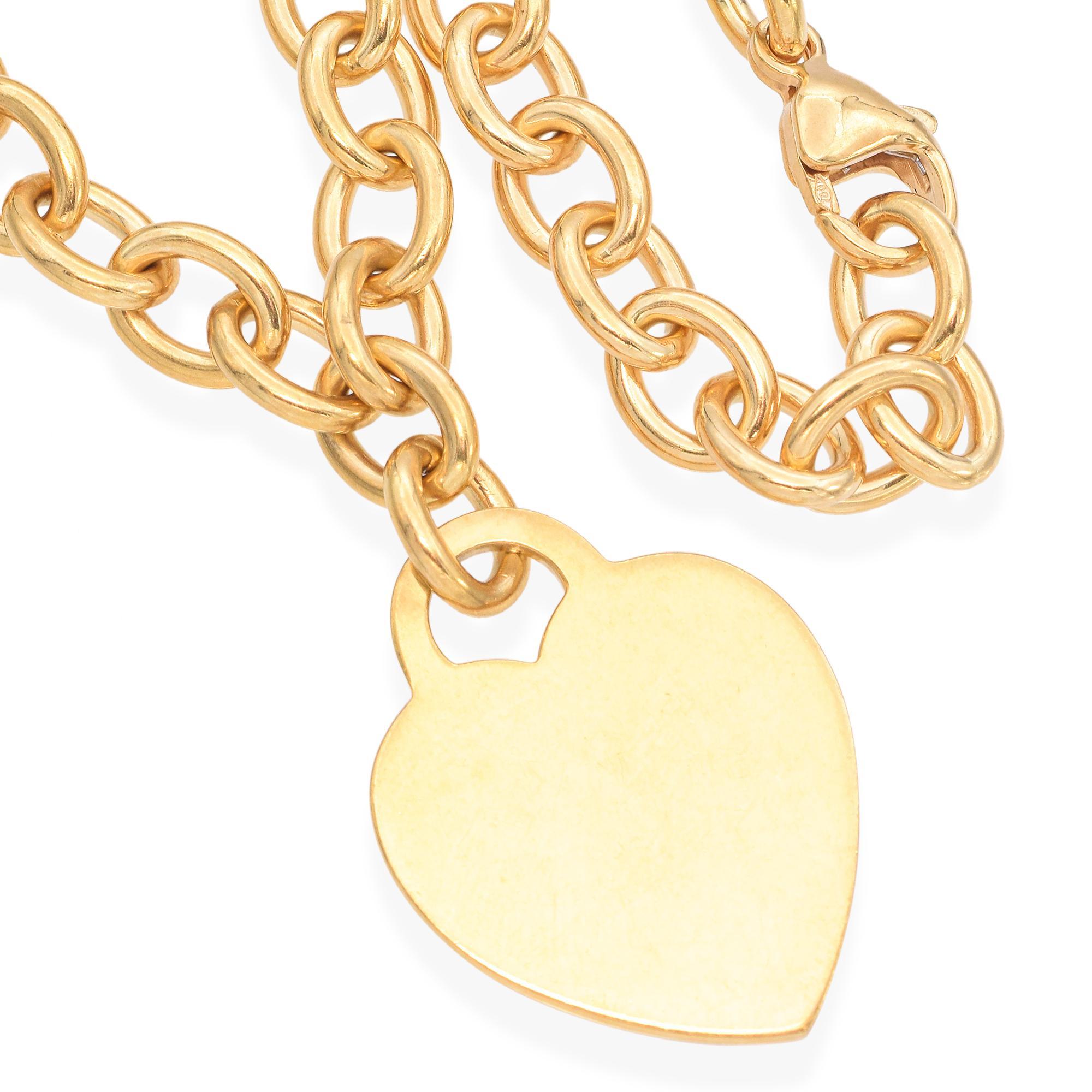 Tiffany & Co 18k Gold Return To Tiffany Herz-Tag-Anhänger-Halskette, Tiffany & Co Damen