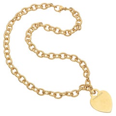 Tiffany & Co 18k Gold Return To Tiffany Herz-Tag-Anhänger-Halskette, Tiffany & Co