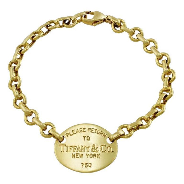 TIFFANY & CO. Return to Tiffany 18K Yellow Gold Oval Tag Bracelet photo 2