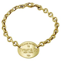 TIFFANY & Co. 18K Gold Return to Tiffany Oval Tag Bracelet