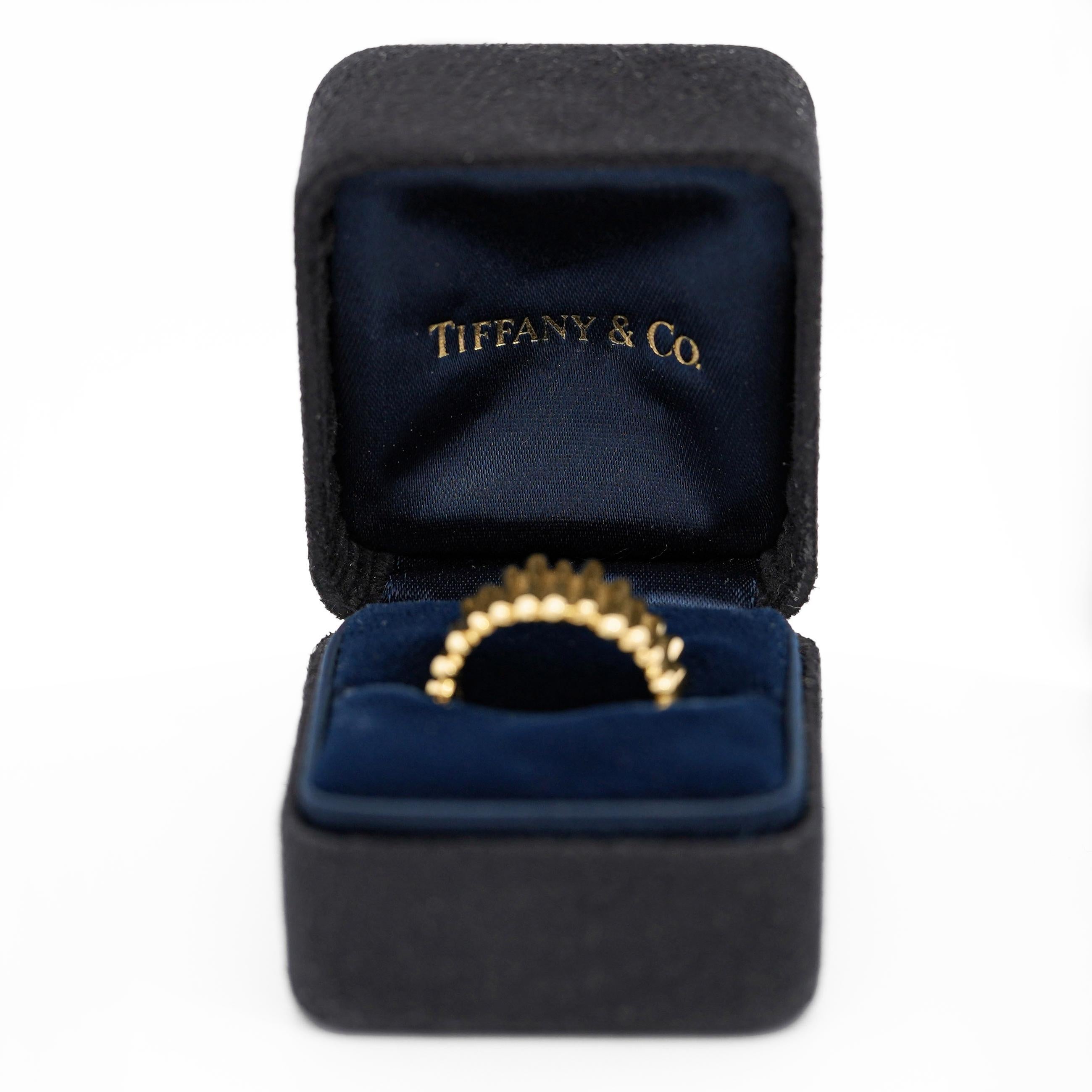 Modern Tiffany & Co. 18K Gold Ribbed Band Ring Circa 2002