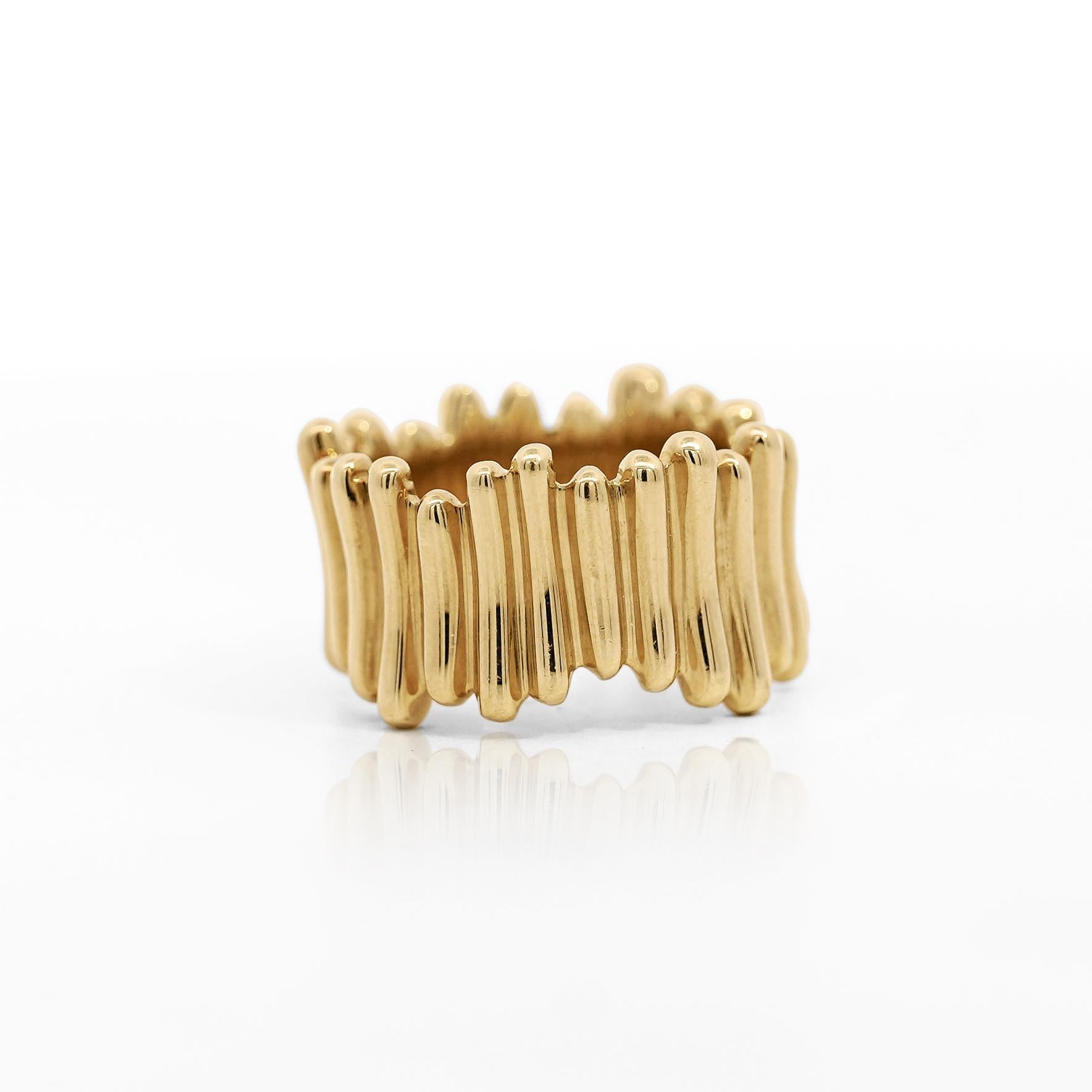 Tiffany & Co. 18K Gold Ribbed Band Ring Circa 2002 1