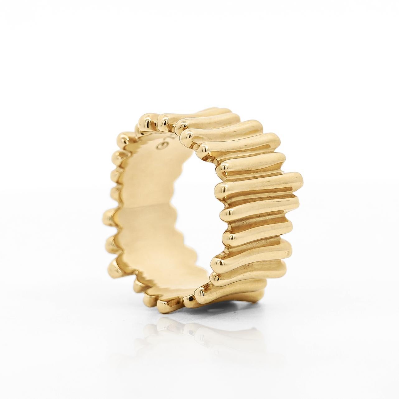 Tiffany & Co. 18K Gold Ribbed Band Ring Circa 2002 2