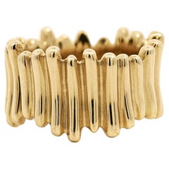 Tiffany & Co. 18K Gold Ribbed Band Ring Circa 2002
