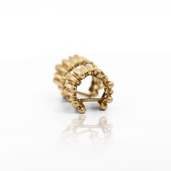 Tiffany & Co. 18K Gold Ribbed Huggie Latch Back Vintage Earrings