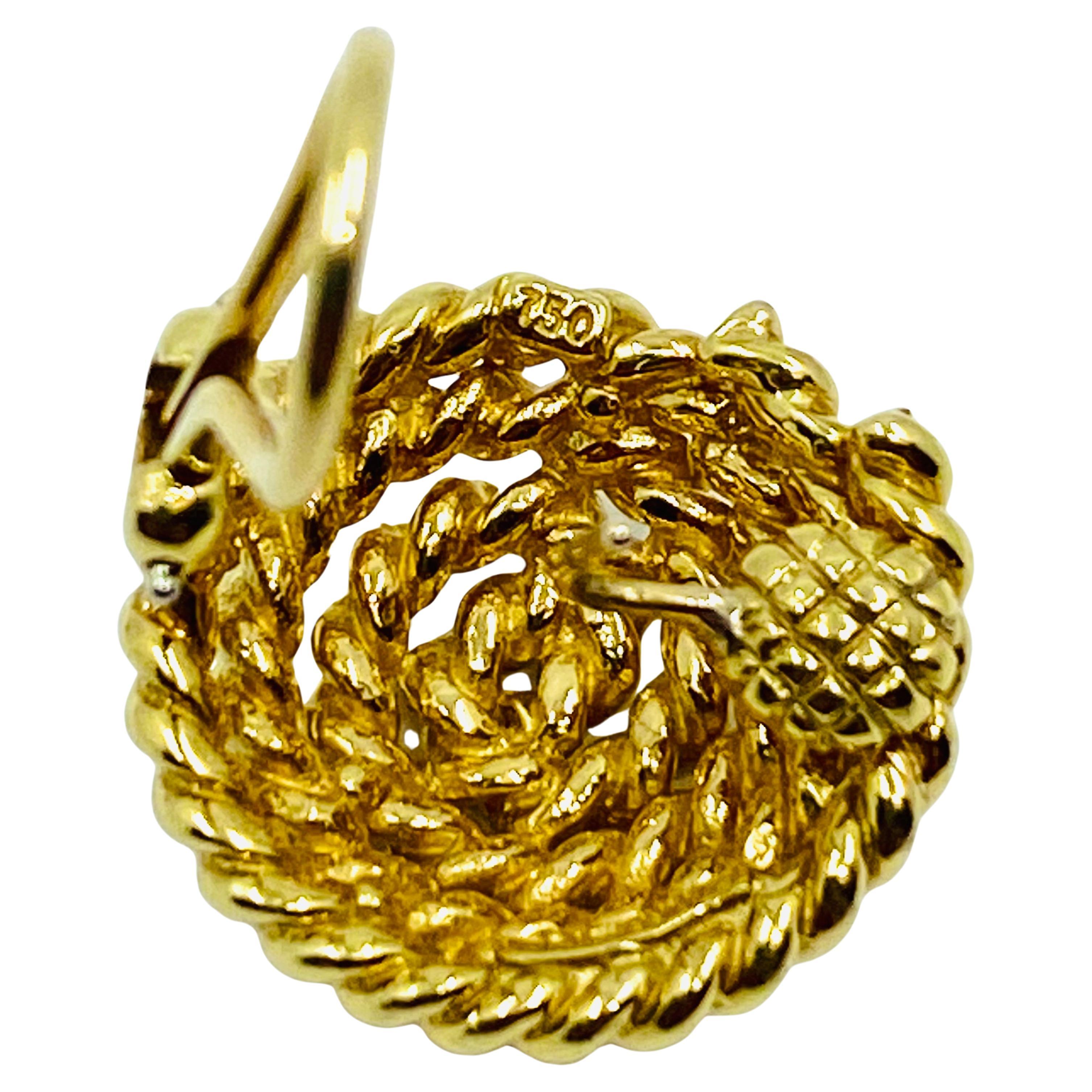 Tiffany & Co. 18k Gold Rope Earrings For Sale 7