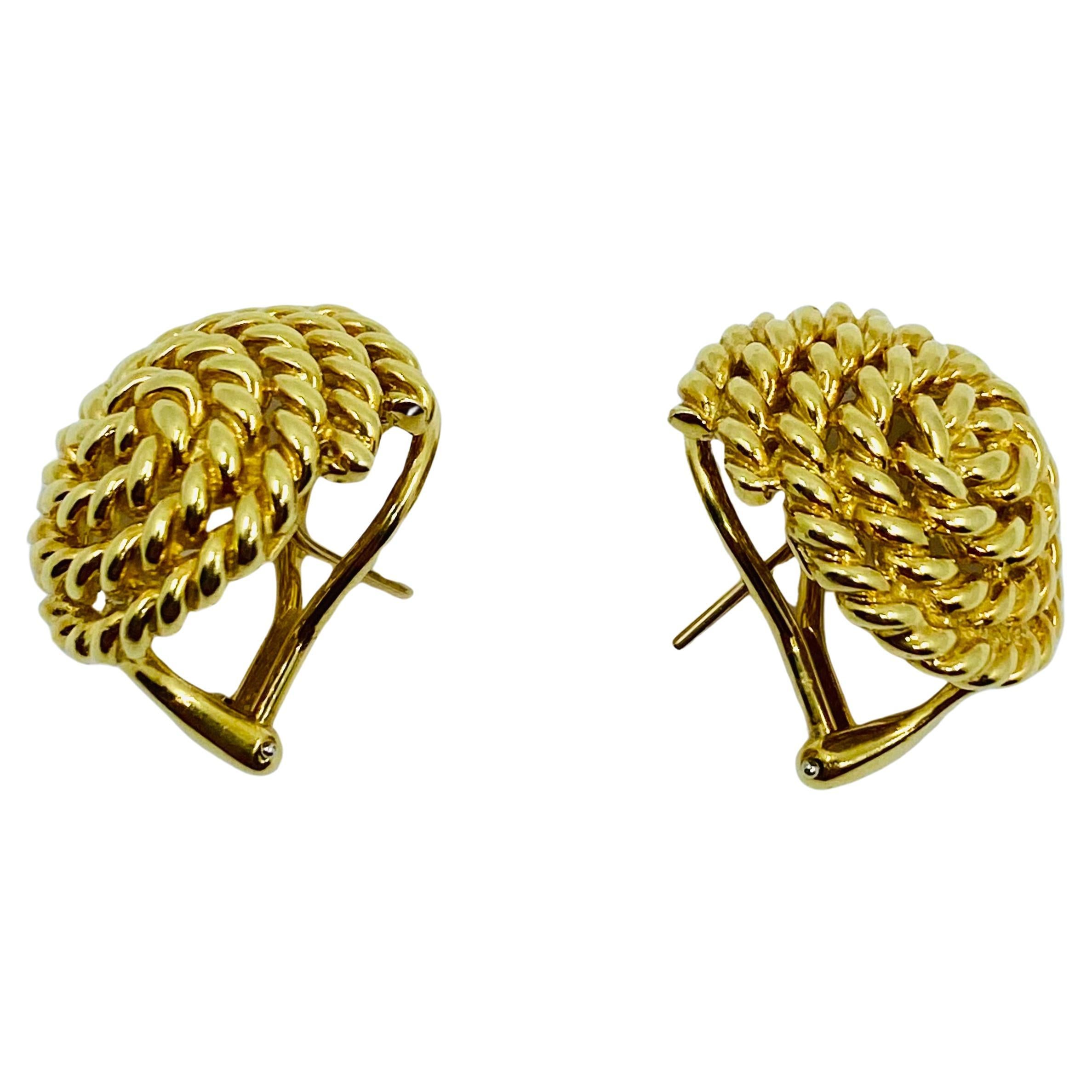 Women's Tiffany & Co. 18k Gold Rope Earrings For Sale