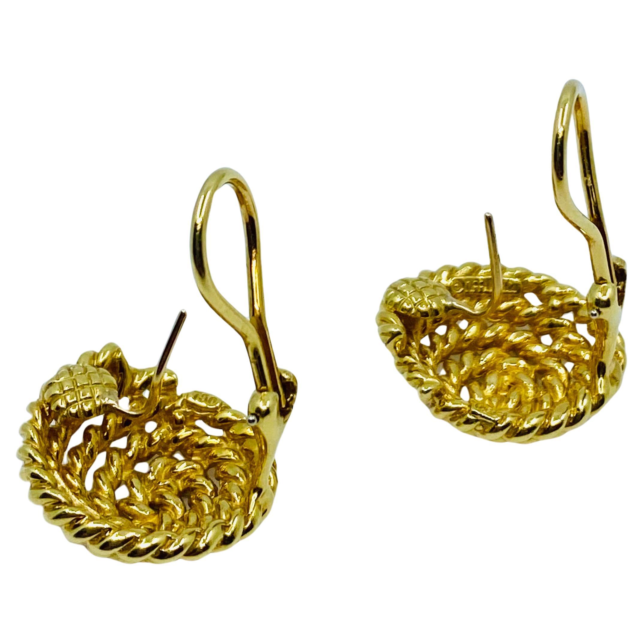 Tiffany & Co. 18k Gold Rope Earrings For Sale 1