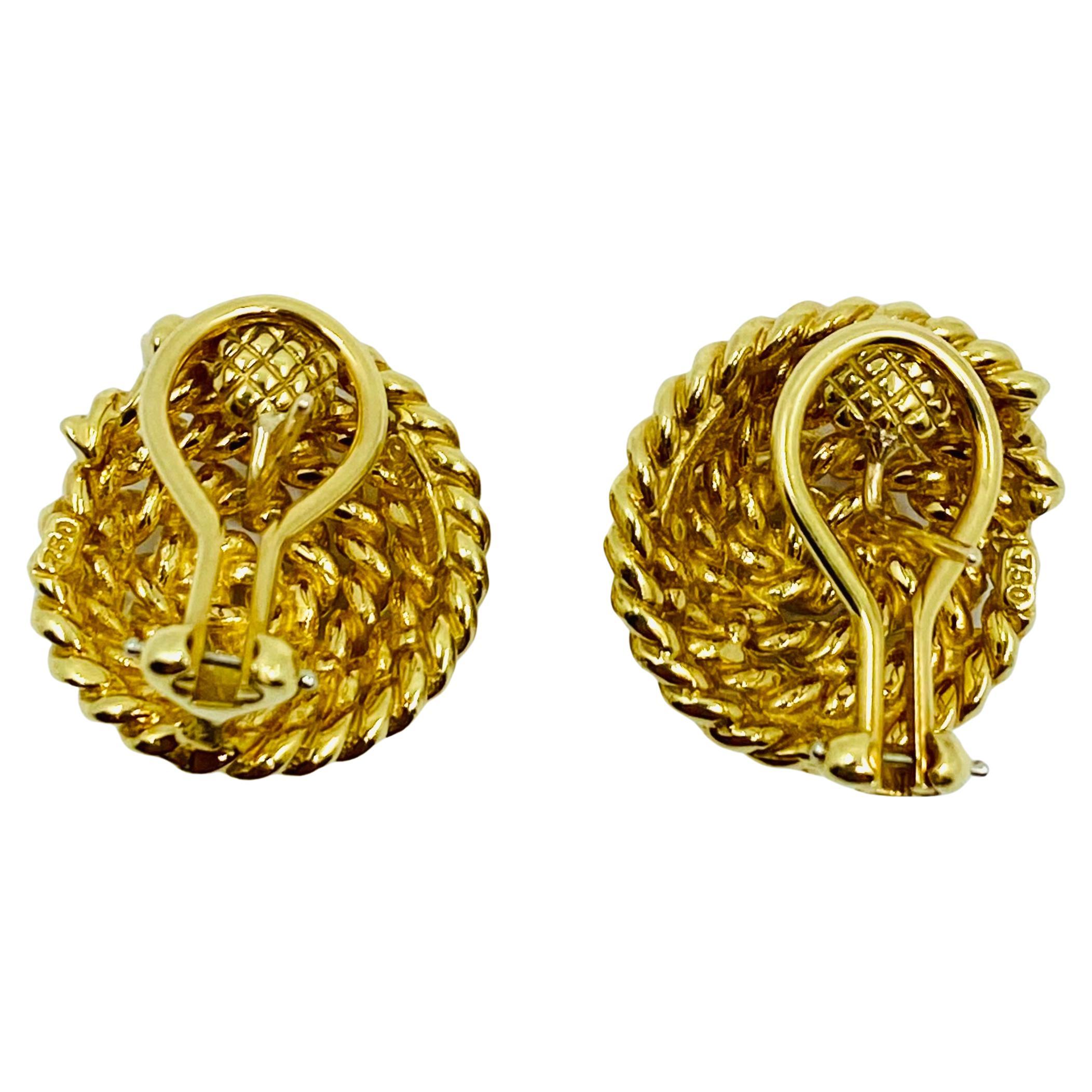 Tiffany & Co. 18k Gold Rope Earrings For Sale 3