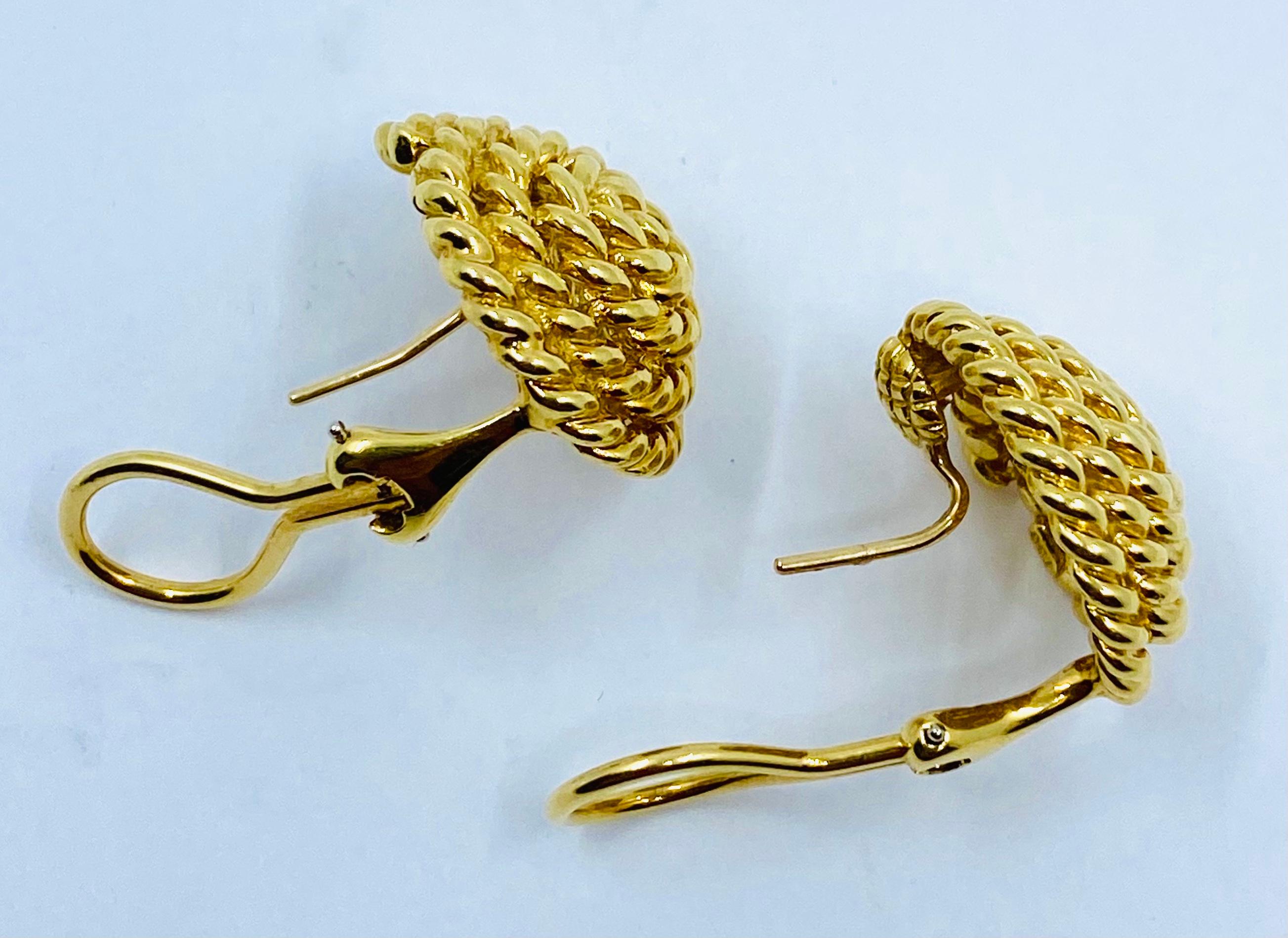 Boucles d'oreilles corde en or 18k de Tiffany & Co. en vente 5