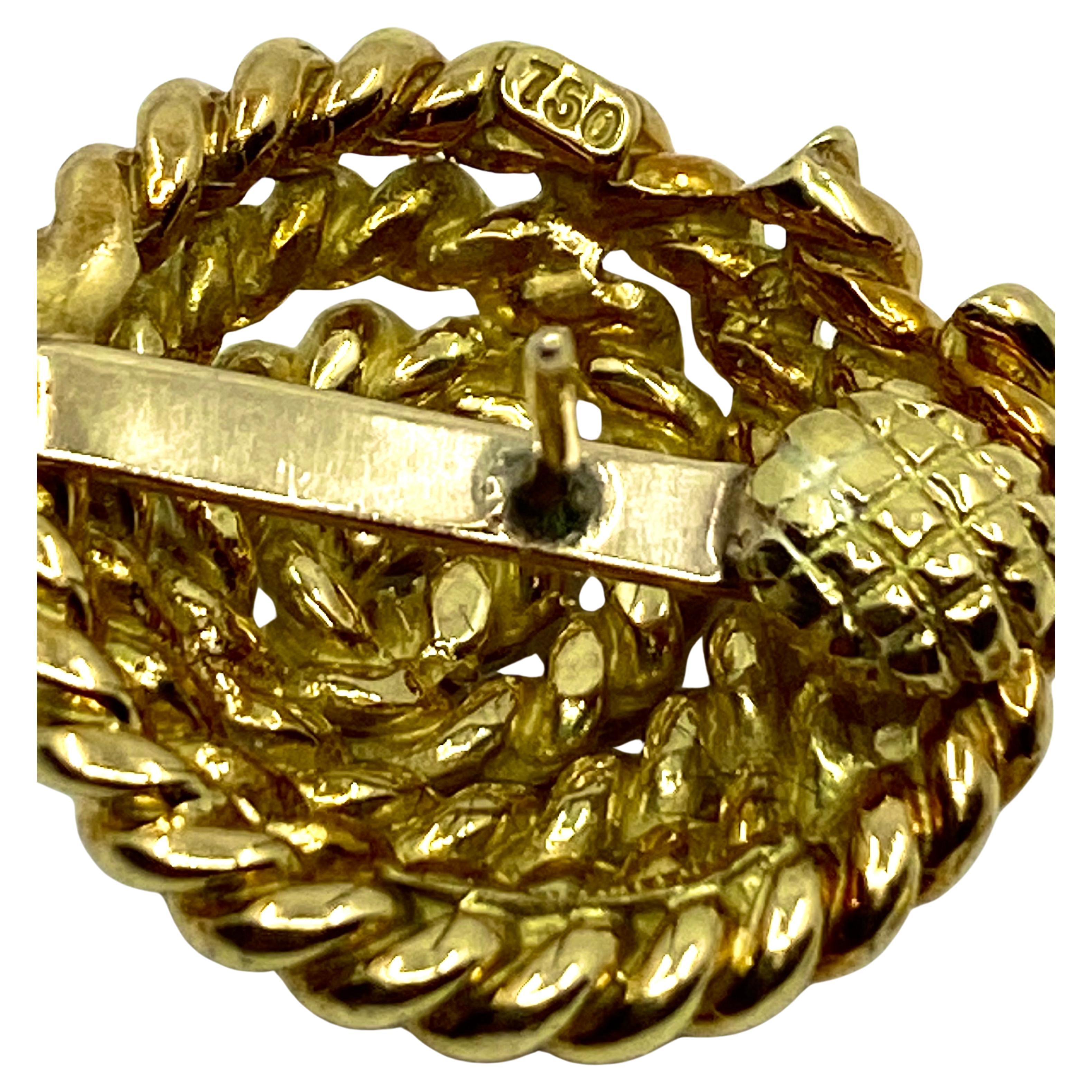 Tiffany & Co. 18k Gold Rope Earrings Stud For Sale 3