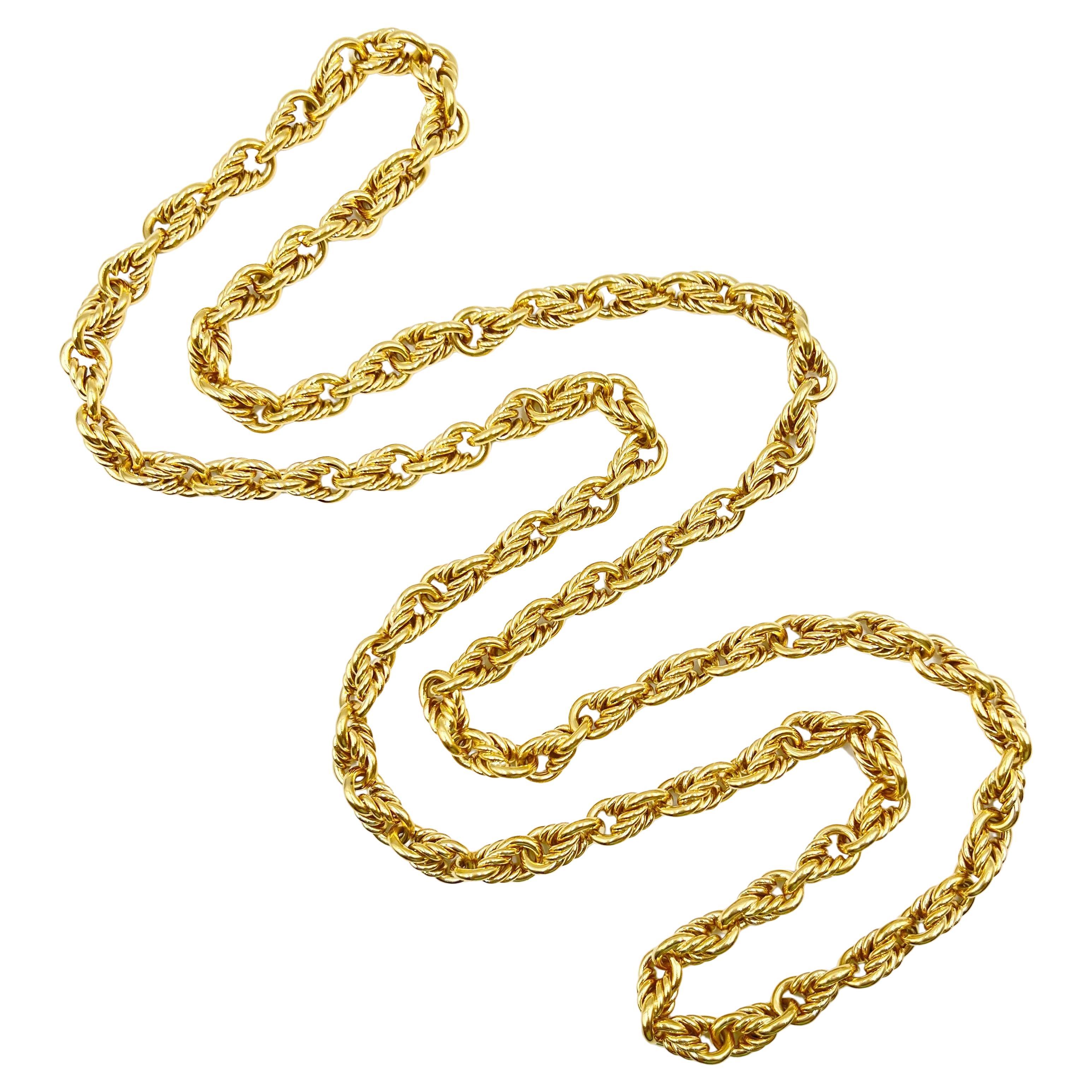 Tiffany & Co. 18k Gold Rope Long Chain Necklace