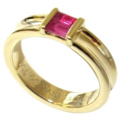 TIFFANY & Co. 18K Gold Ruby Stacking Ring 4.5