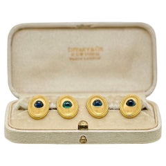 Tiffany & Co 18k Gold & Sapphire Cufflinks