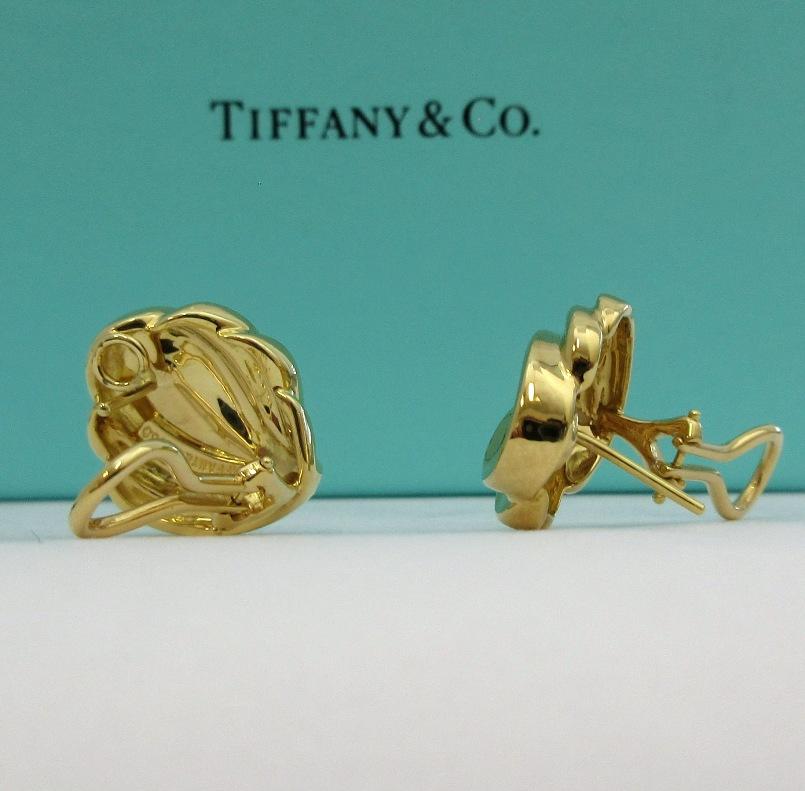 Tiffany & Co. 18k Gold Seashell Earrings 1
