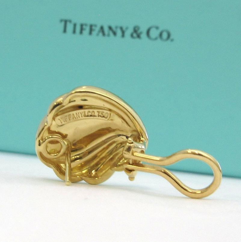 Tiffany & Co. 18k Gold Seashell Earrings 2