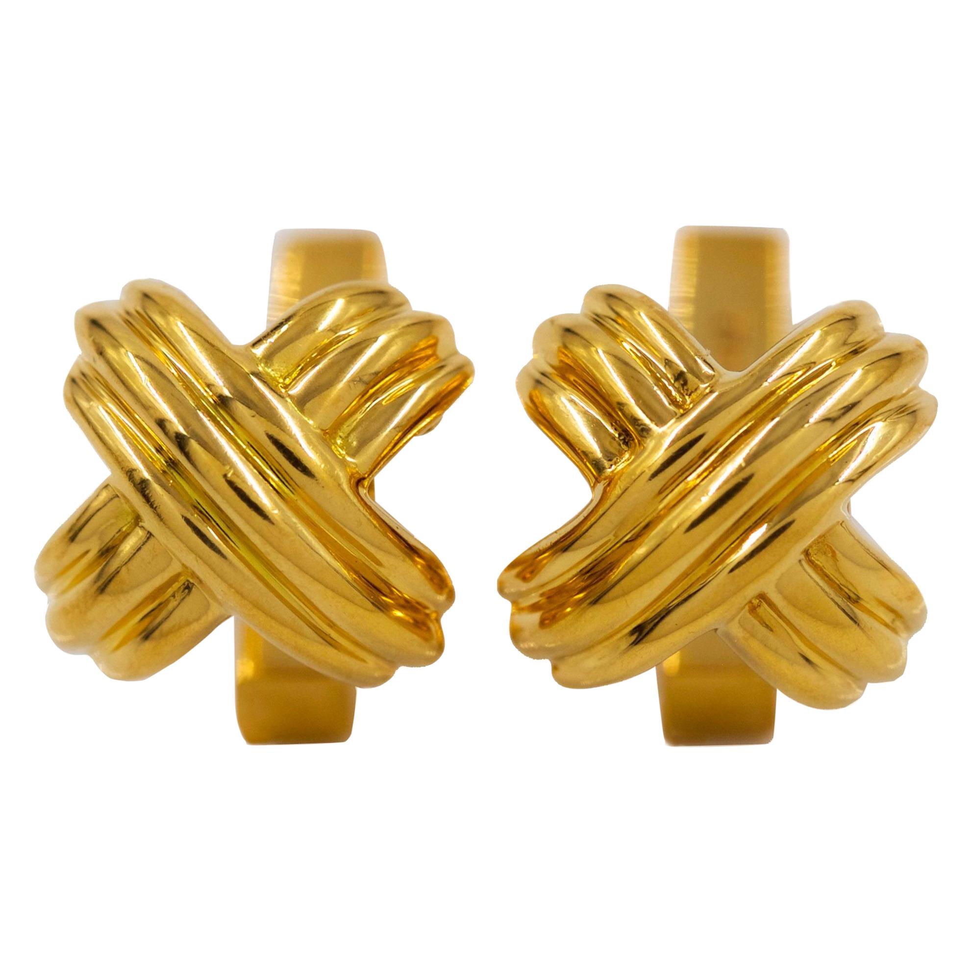 Tiffany & Co. 18k Gold “Signature X” Cufflinks, a Pair