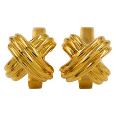 Vintage Tiffany & Co. 18k Gold “Signature X” Cufflinks, a Pair