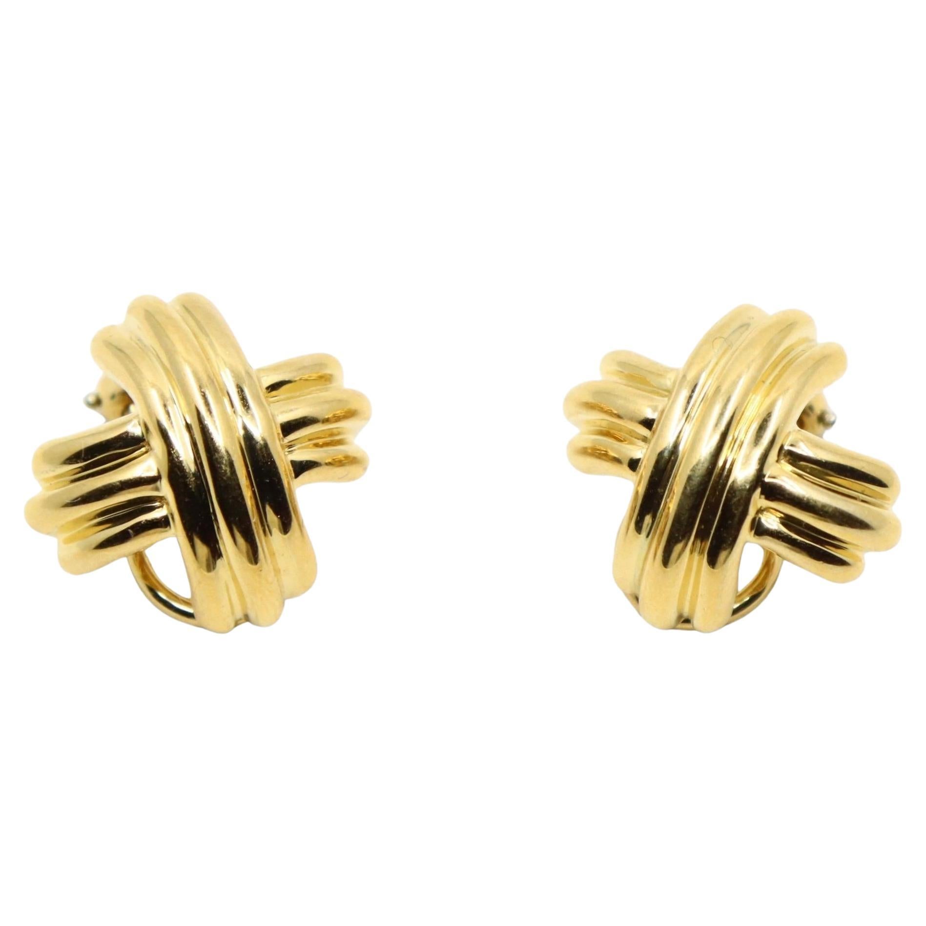Tiffany 
Co 18K Gold Signature X Earrings
