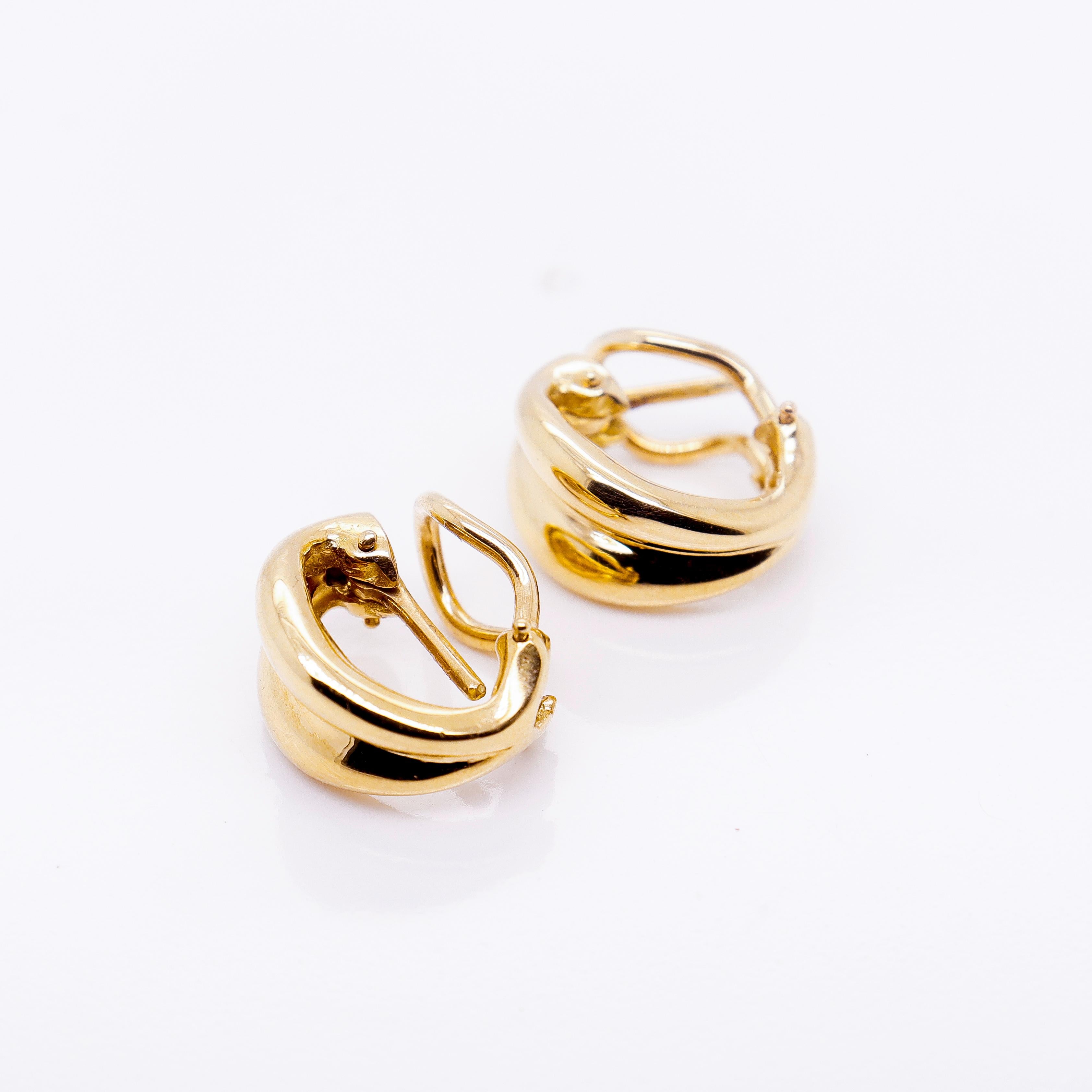 Tiffany & Co. 18K Gold Small Omega Clip Shrimp Earrings 8