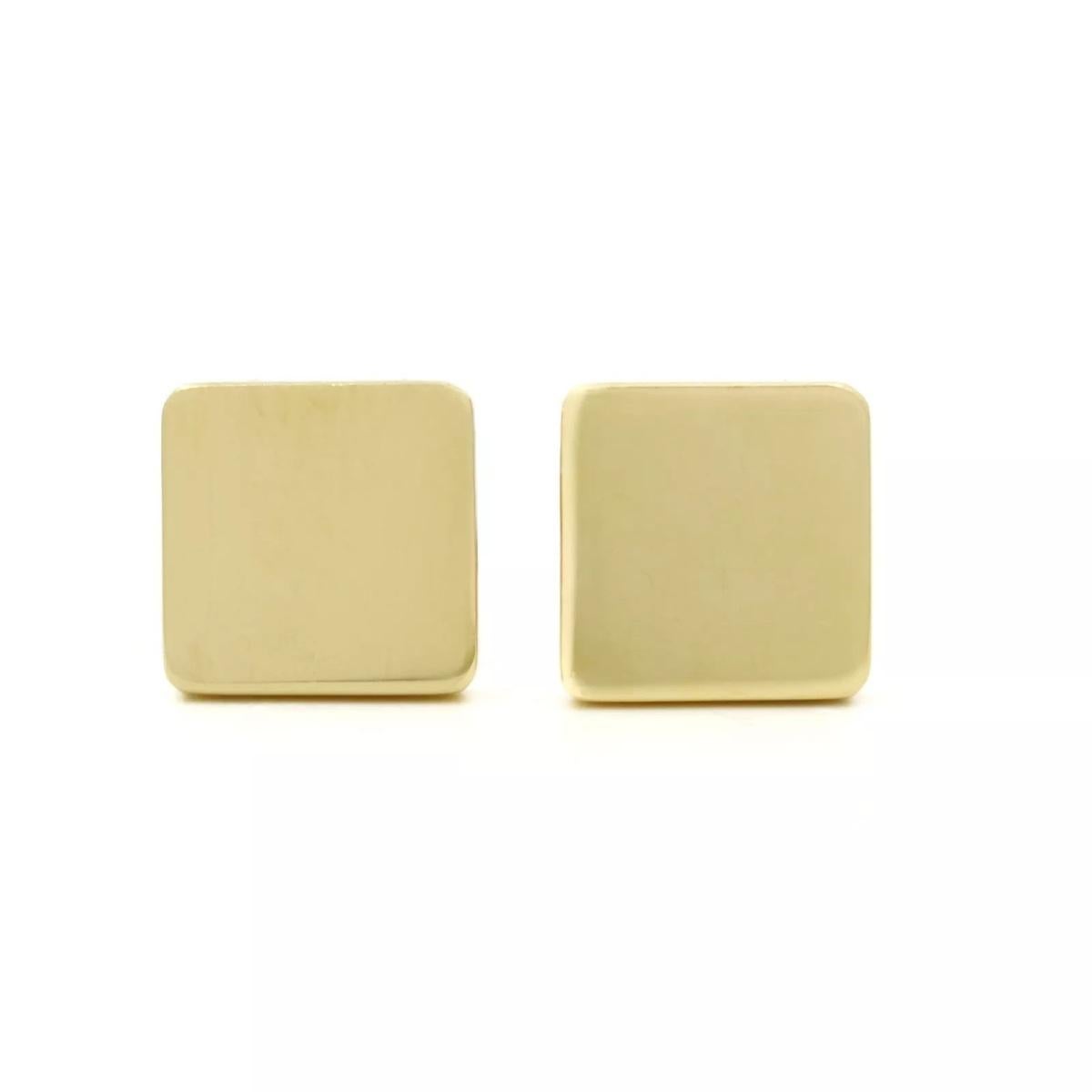 Women's TIFFANY & Co. 18K Gold Square Stud Earrings For Sale