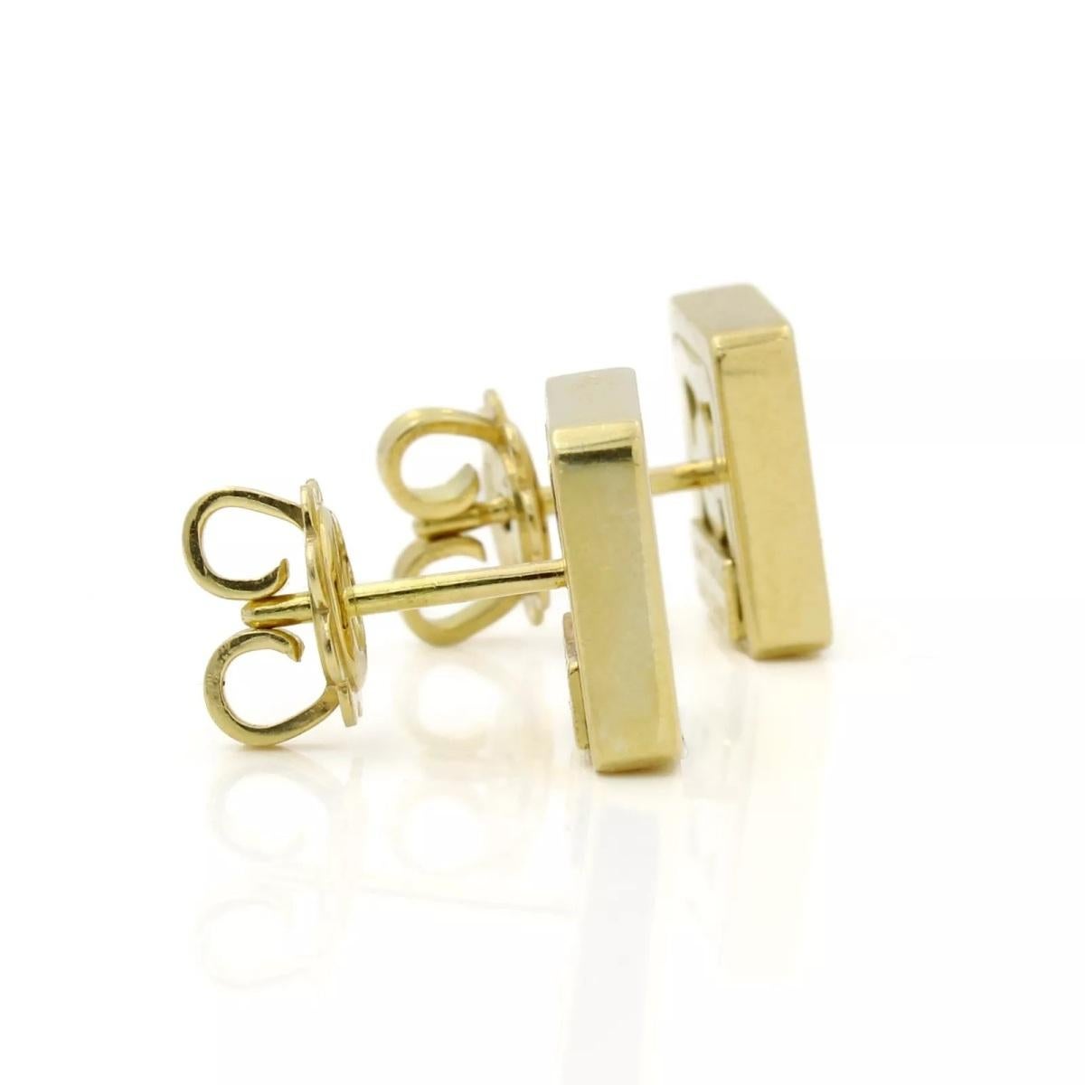 TIFFANY & Co. 18K Gold Square Stud Earrings For Sale 1