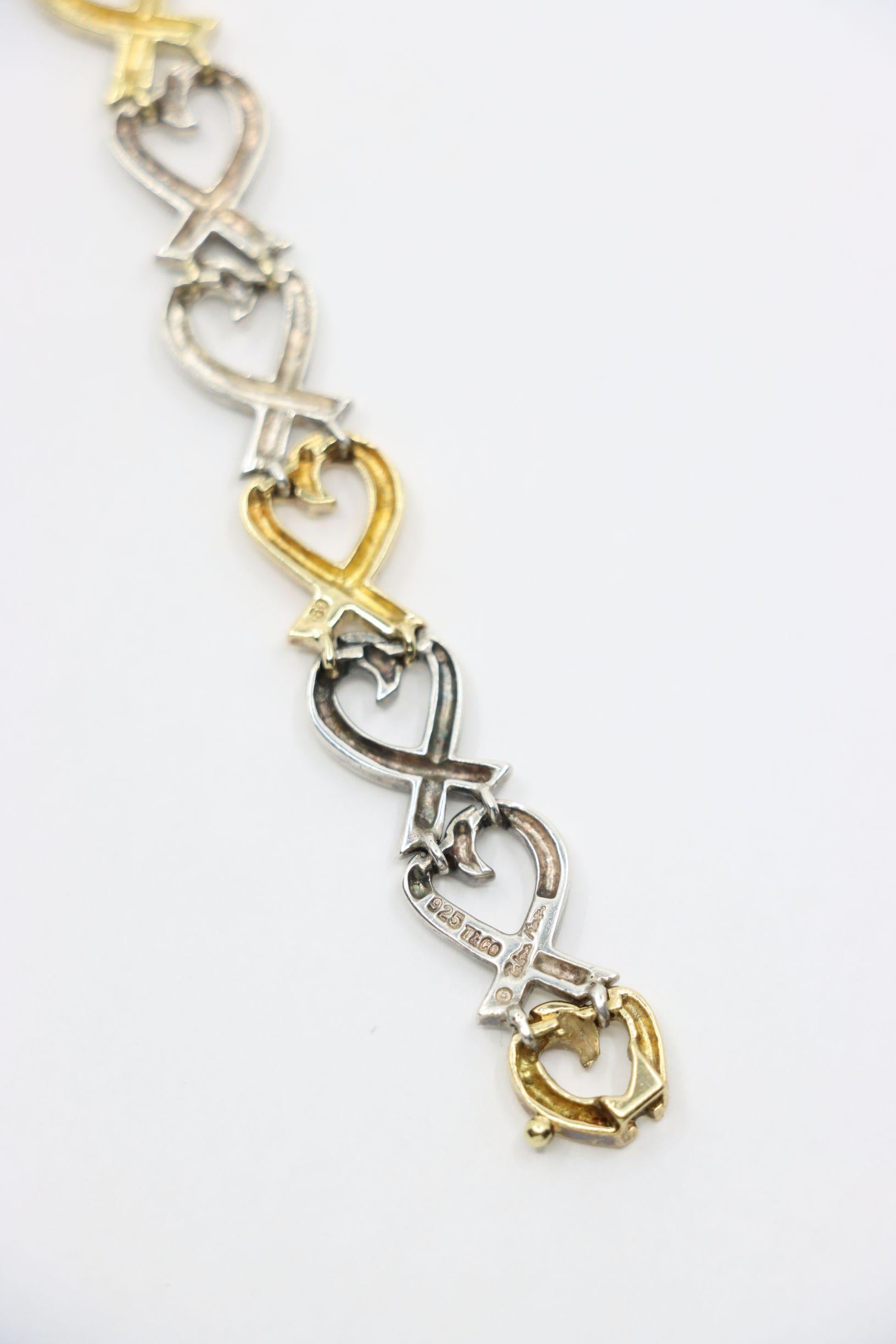 Tiffany & Co. Bracciale a cuore in oro 18 carati e sterlina in vendita 6