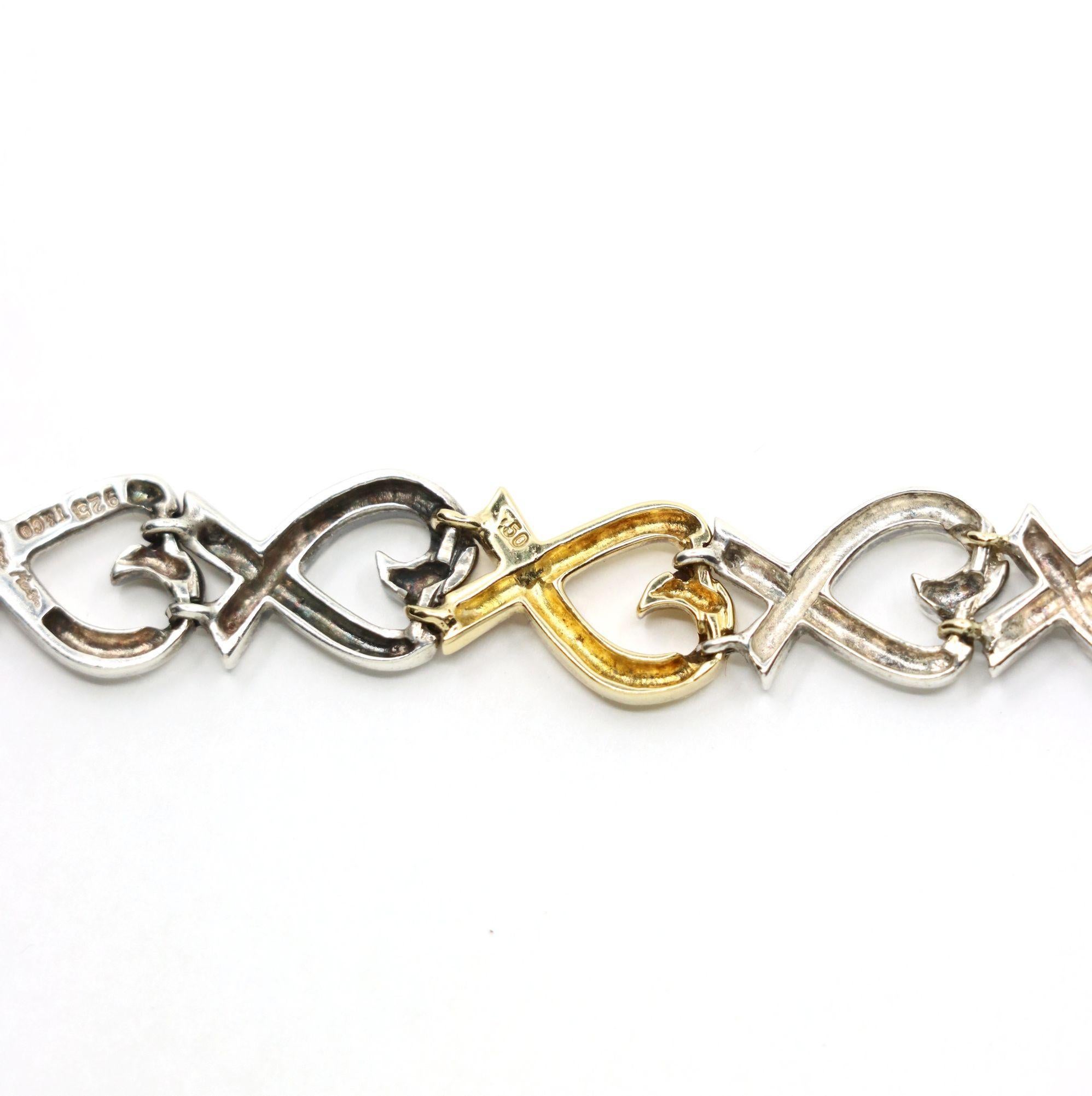 Tiffany & Co. Bracciale a cuore in oro 18 carati e sterlina in vendita 7