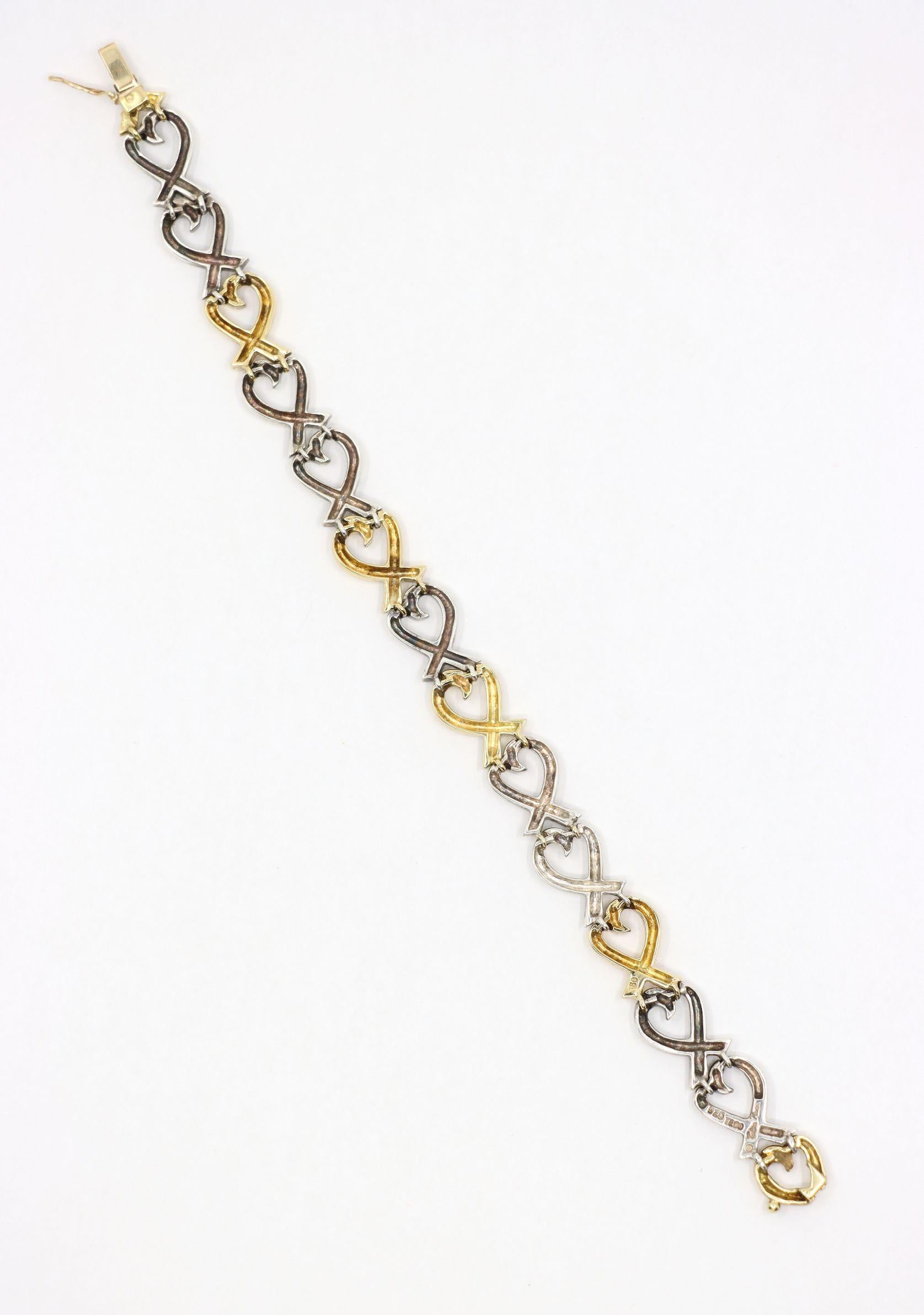 Tiffany & Co. Bracciale a cuore in oro 18 carati e sterlina in vendita 5