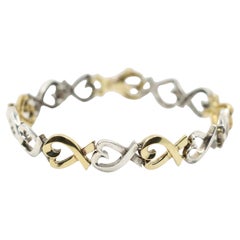 Tiffany & Co. Bracciale a cuore in oro 18 carati e sterlina