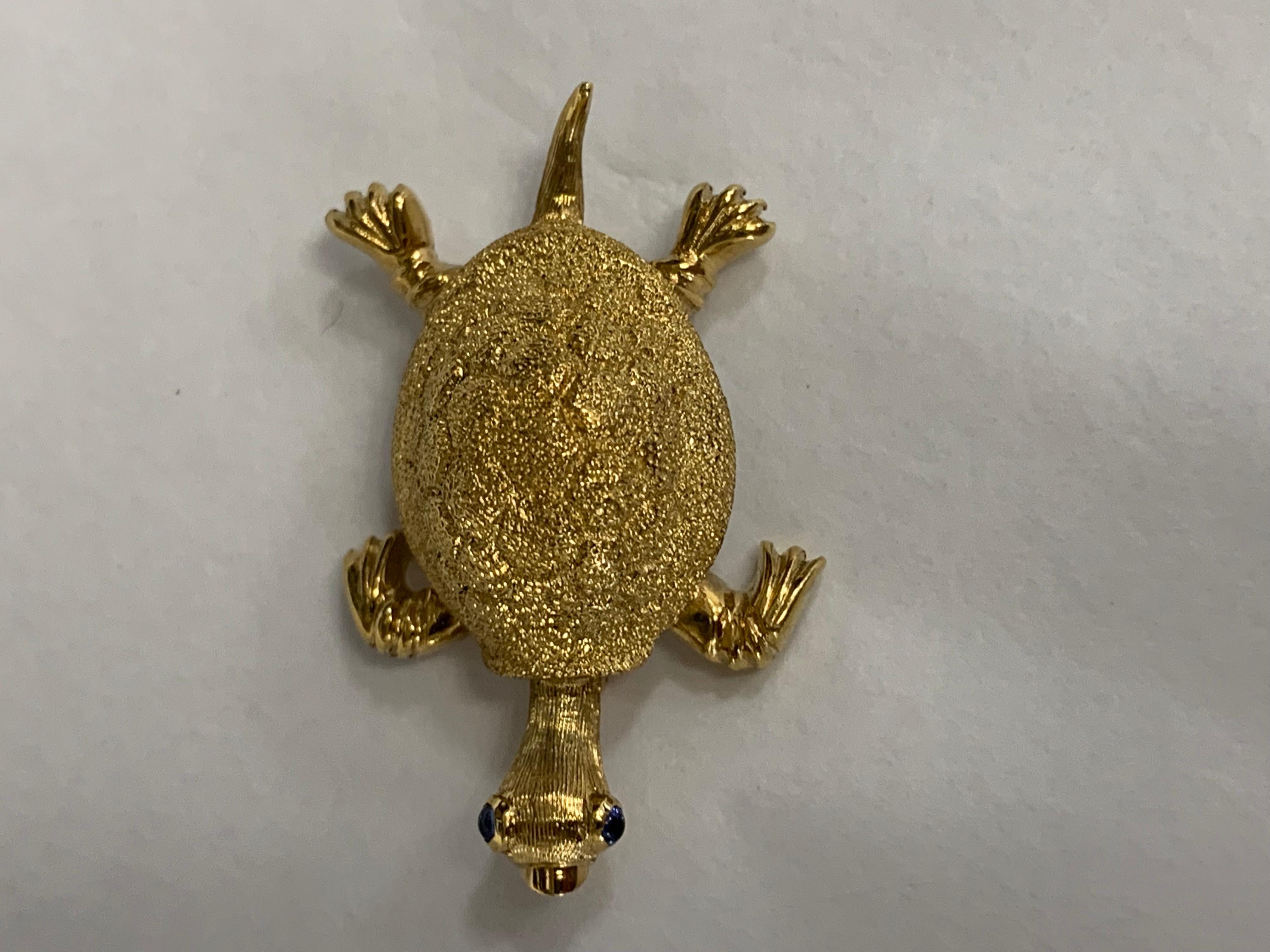 Contemporary Tiffany & Co. 18 Karat Gold Turtle Brooch