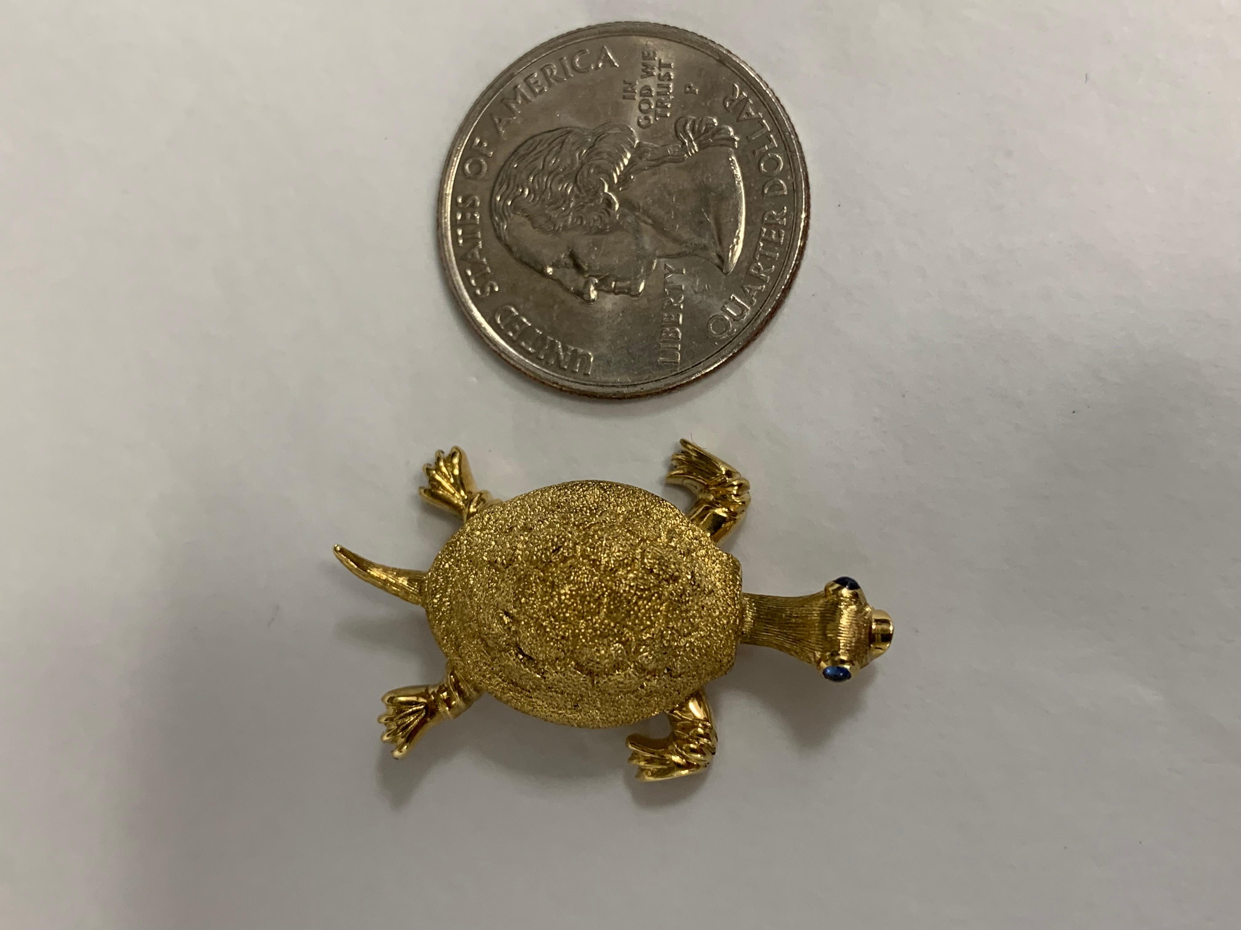 Tiffany & Co. 18 Karat Gold Turtle Brooch 1